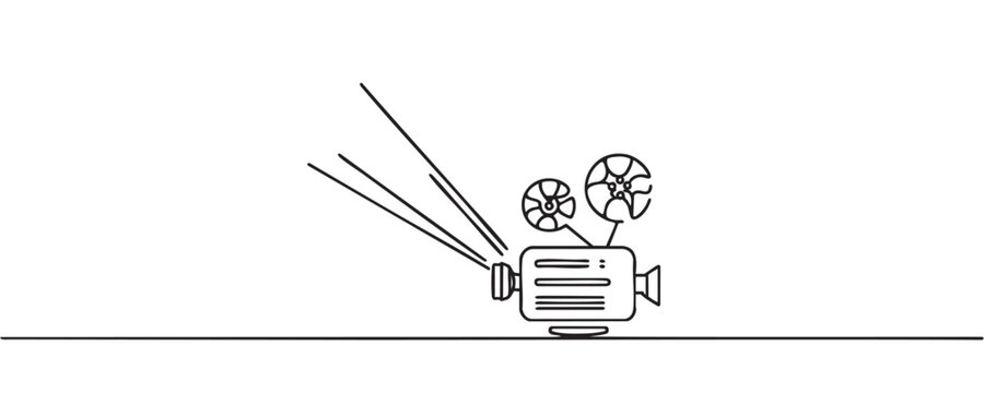 black and white film projector clip art preview