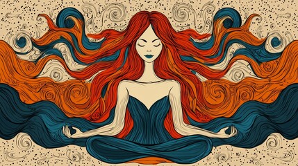 Hand-Drawn Artwork Representing Inner Peace and Calm