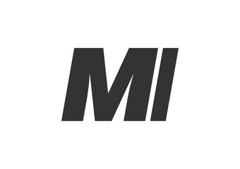 MI Techno Editable Font Logo For Corporate Branding. Bold, Futuristic Design With Unique Typographic Ideas. Minimal Custom Type And Dynamic Letter