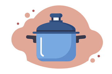Minimalist Line Drawing of a Pressure Cooker