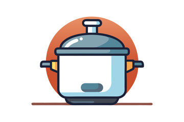 Minimalist Line Drawing of a Pressure Cooker