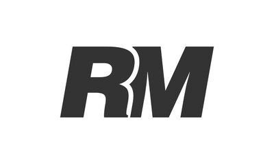 RM Techno Editable Font Logo For Corporate Branding. Bold, Futuristic Design With Unique Typographic Ideas. Minimal Custom Type And Dynamic Letter
