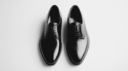 Pair of black leather shoes with a shiny  elegant style for men