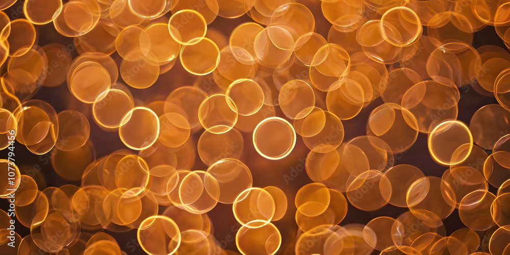Aufkleber golden bokeh abstract: a mesmerizing blur of warm, golden lights create an abstract pattern of circl