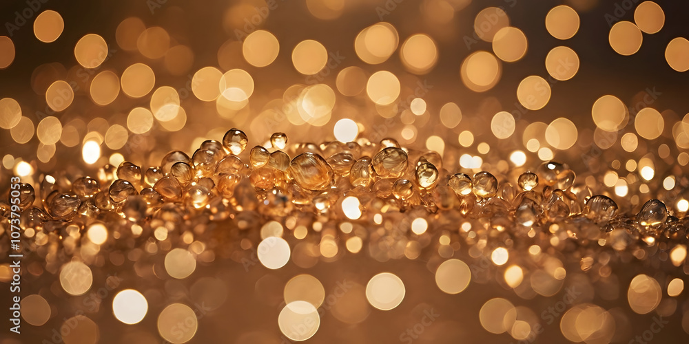 Poster golden bokeh lights: warm, inviting, and festive, this abstract background image features a mesmeriz