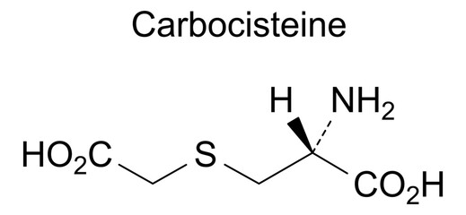 Chemical structure of carbocisteine, drug substance