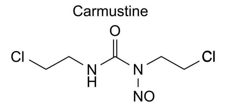 Chemical structure of carmustine, drug substance