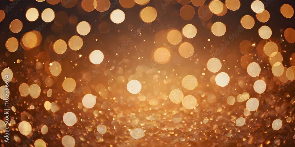 Aufkleber golden bokeh sparkle: shimmering golden bokeh lights create a warm and luxurious backdrop, perfect f