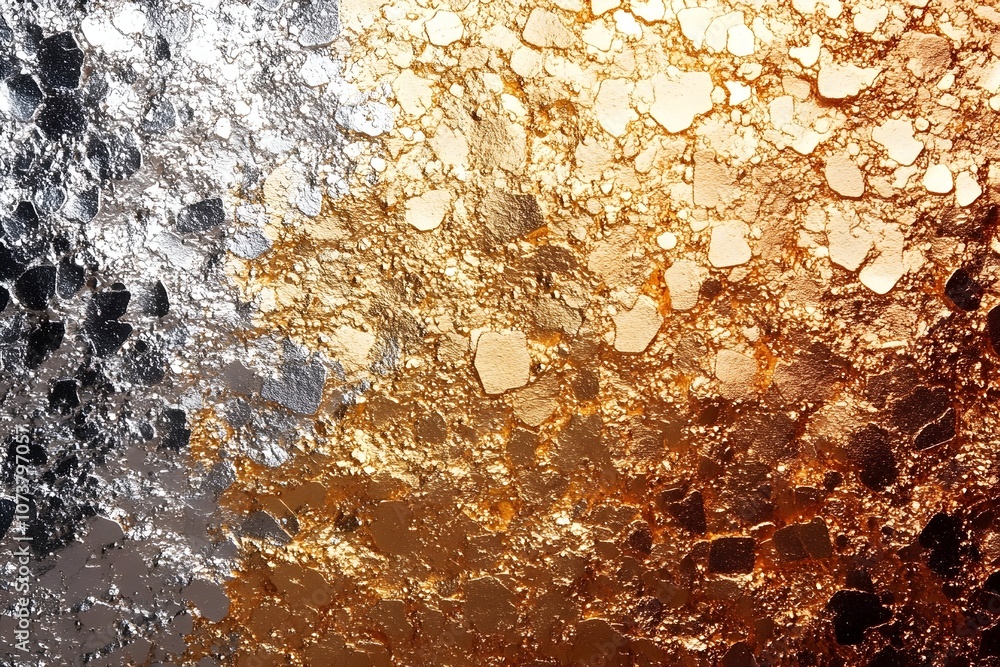 Poster a beautiful abstract texture featuring shimmering silver and gold hues, creating a visually striking
