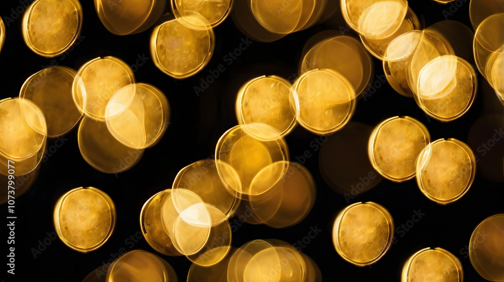 Poster golden bokeh lights: a captivating abstract background of shimmering golden bokeh lights, perfect fo
