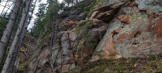 Licu-Langu cliffs, Latvian city of Liepa, late autumn