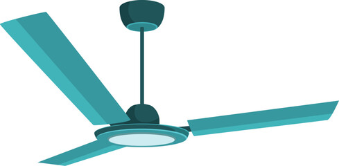 Electric ceiling fan with light providing cooling and air circulation in a room