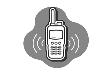 Minimalist Line Drawing of a Walkie Talkie Icon Simple and Clear Communication Symbol