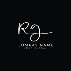 handwriting letter RG signature monogram logo design