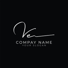 Obraz premium handwriting letter VE signature monogram logo design