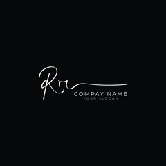 handwriting letter RR signature monogram logo design