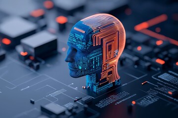 An abstract representation of workforce management using AI, where the stock predicts staffing needs and schedules shifts.