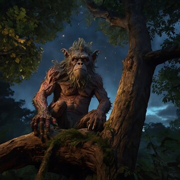 The Kapre, a giant tree-dwelling creature.Filipino Myths folklore Illustrations