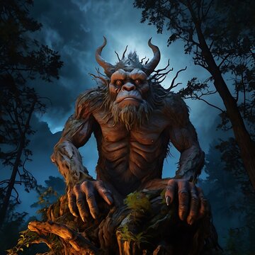 The Kapre, a giant tree-dwelling creature.Filipino Myths folklore Illustrations