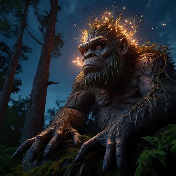 The Kapre, a giant tree-dwelling creature.Filipino Myths folklore Illustrations