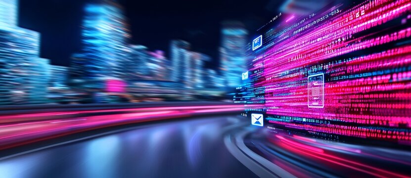 Abstract high-speed POV motion blur Earth Hour