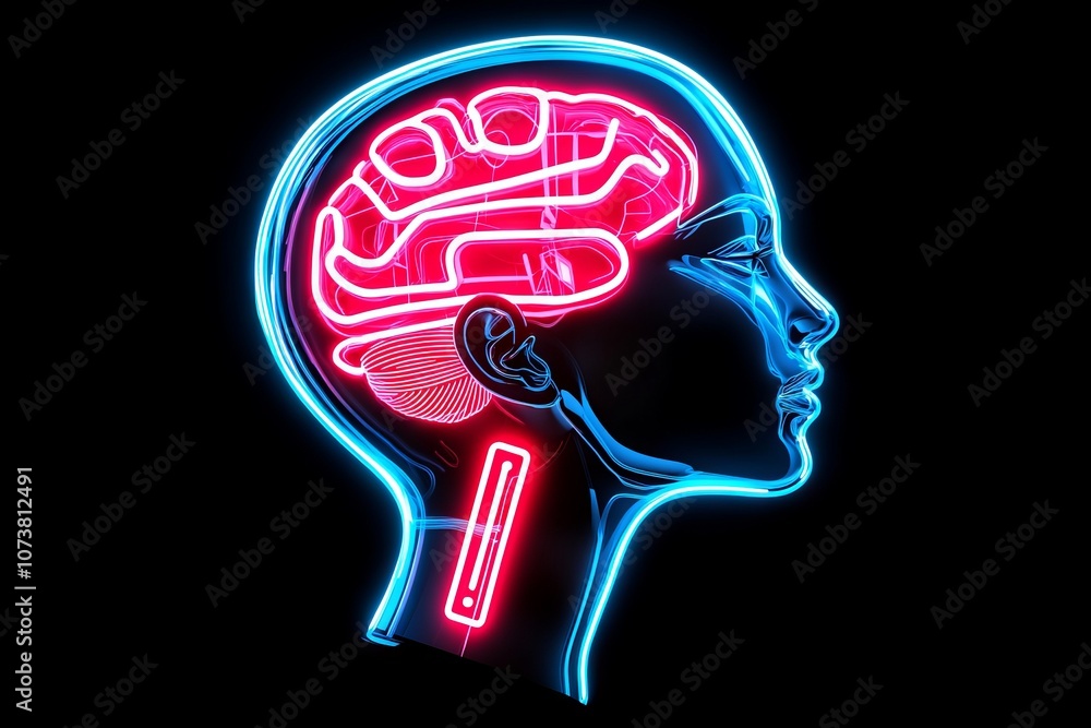 Poster concept of big data and stock. machine learning and cyber mind domination in form of women face outl
