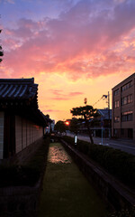 sunset in the kyoto