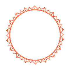 Round frame cross-stitch motifs folk embroidery