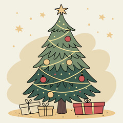 christmas tree with gifts