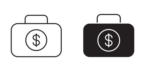 Business Account Icon with Briefcase and Dollar Symbol for Business Expenses