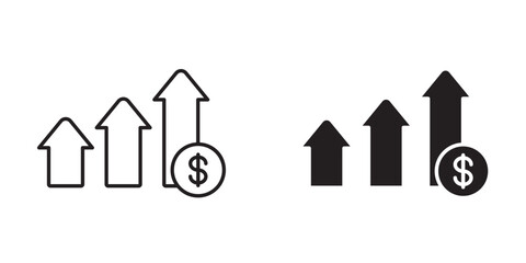 Credit Boost Icon with Arrow Pointing Up and Dollar Symbol for Increasing Credit