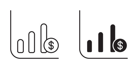 Investment Portfolio Icon with Growth Chart for Payment and Investment Options