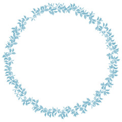 Blue Floral Wreath Illustration