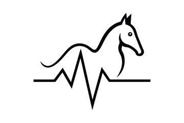 create a horse heartbeat vector illustration
