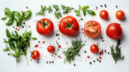 Collection of seasonal vegetables on a white background Fresh ingredients for vegetarian meals Healthy produce display for website use