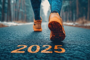 Athlete running towards 2025, embracing future goals and fitness aspirations