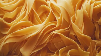 Obraz premium Close up of uncooked fettuccine pasta showcasing culinary food photography