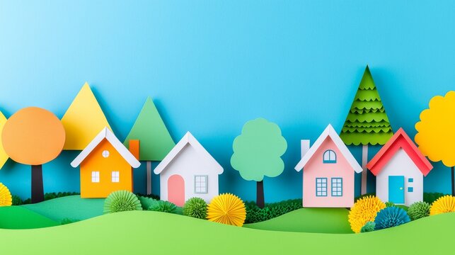 Illustration showing community adaptation to climate impacts through innovative solutions, demonstrating the need for building resilience against climate change.