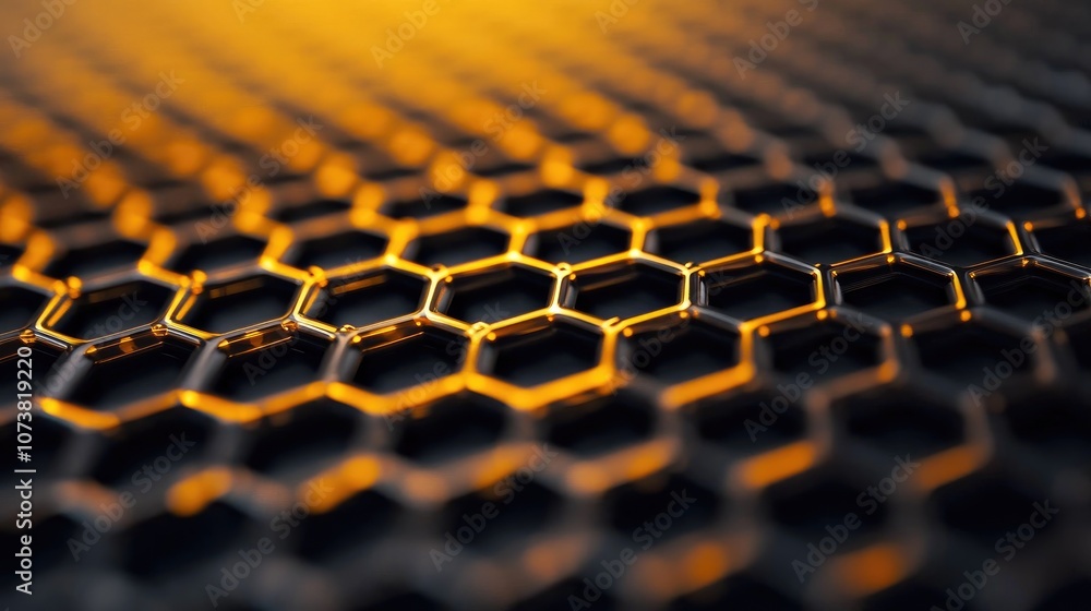 Poster detailed hexagonal honeycomb pattern background