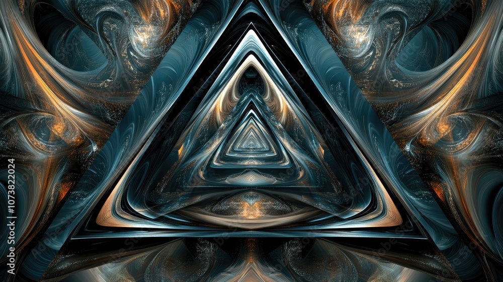 Poster framed triangular design featuring a central text space abstract backdrop with fashionable patterns 