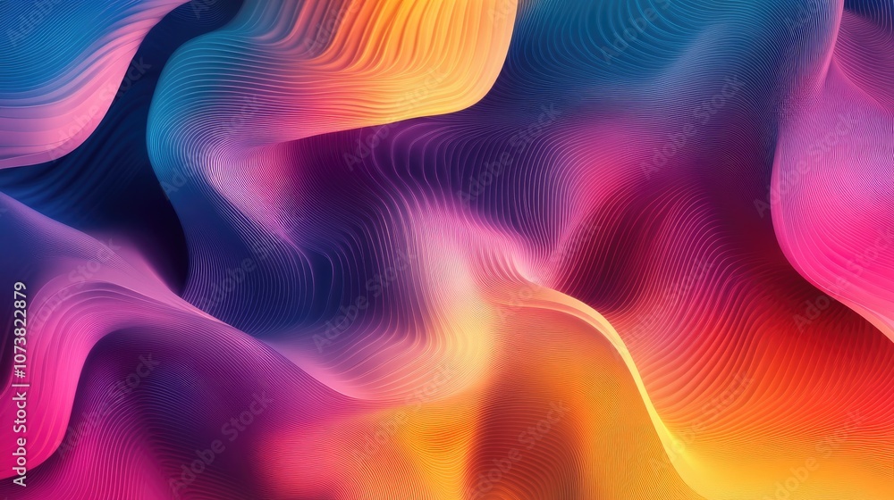 Aufkleber colorful abstract geometric texture blurred gradient background dynamic motion illustration flowing 