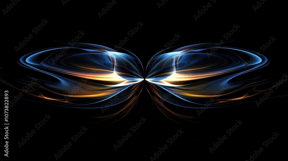 Aufkleber symmetrical abstract fractal design on a dark backdrop