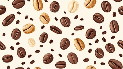 Coffee themed seamless pattern