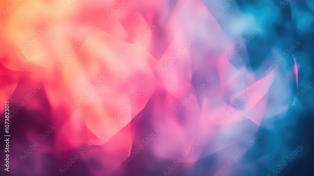 Poster fantasy abstract geometric texture featuring a colorful blurred background with a gradient effect id