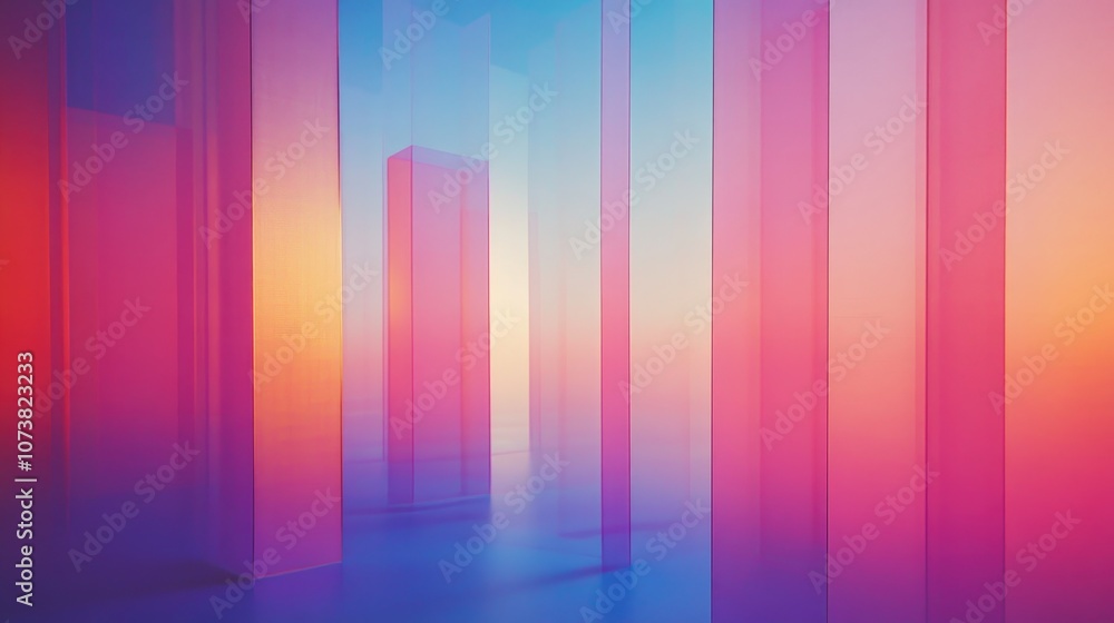 Poster trendy abstract geometric texture featuring a blurred background with a gradient pattern suitable fo