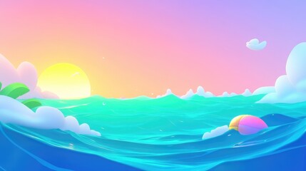 Oceanic nature backdrop featuring a summer seascape