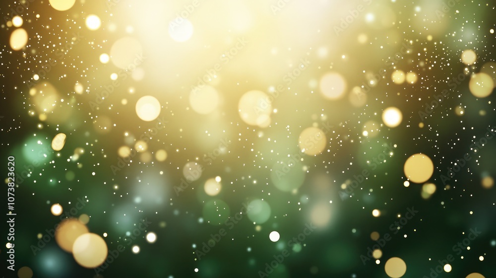 Aufkleber abstract green backdrop featuring sparkling circles and particles creating a visually stunning illus