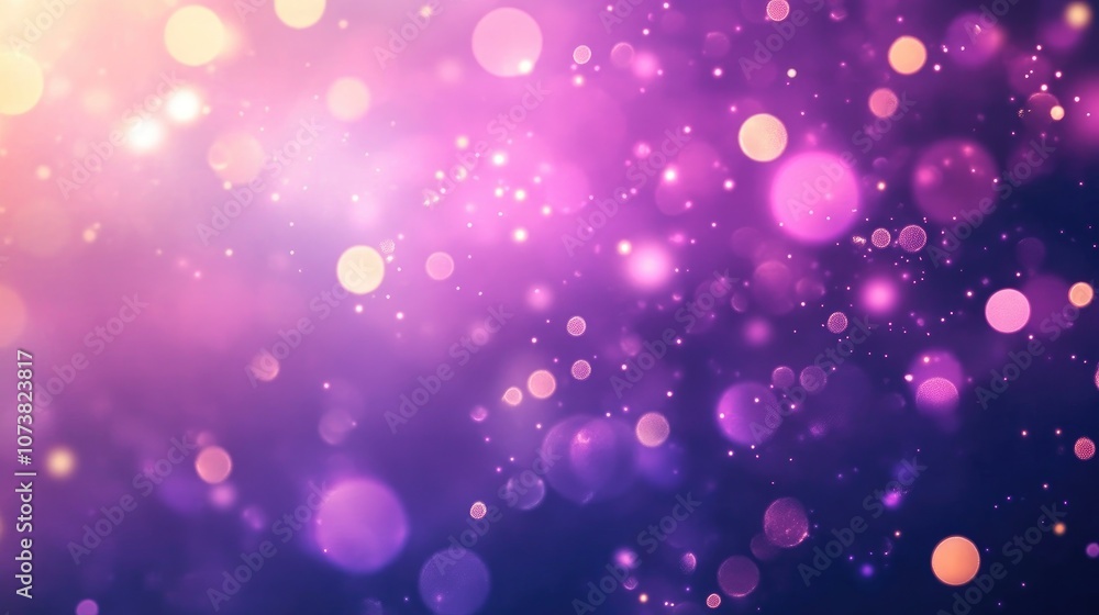 Poster abstract purple and pink gradient background texture featuring blurred bokeh circles and lights offe