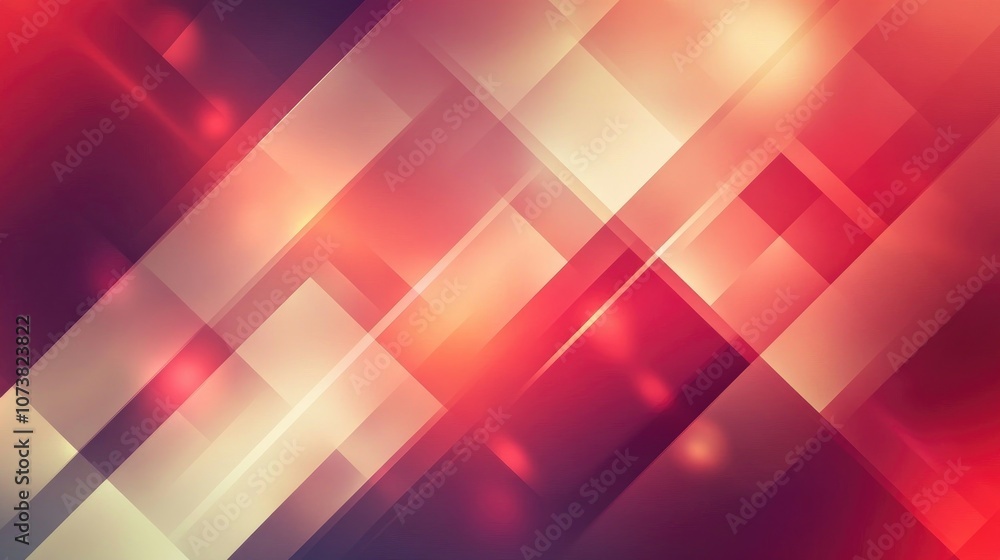 Poster Abstract modern geometric red pattern with a shiny digital effect suitable for a 2D cartoon background