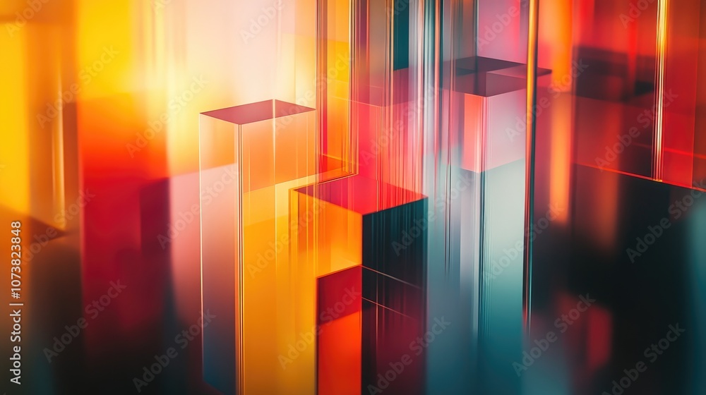 Poster abstract geometric texture with modern blurred background featuring gradient illustration and motion